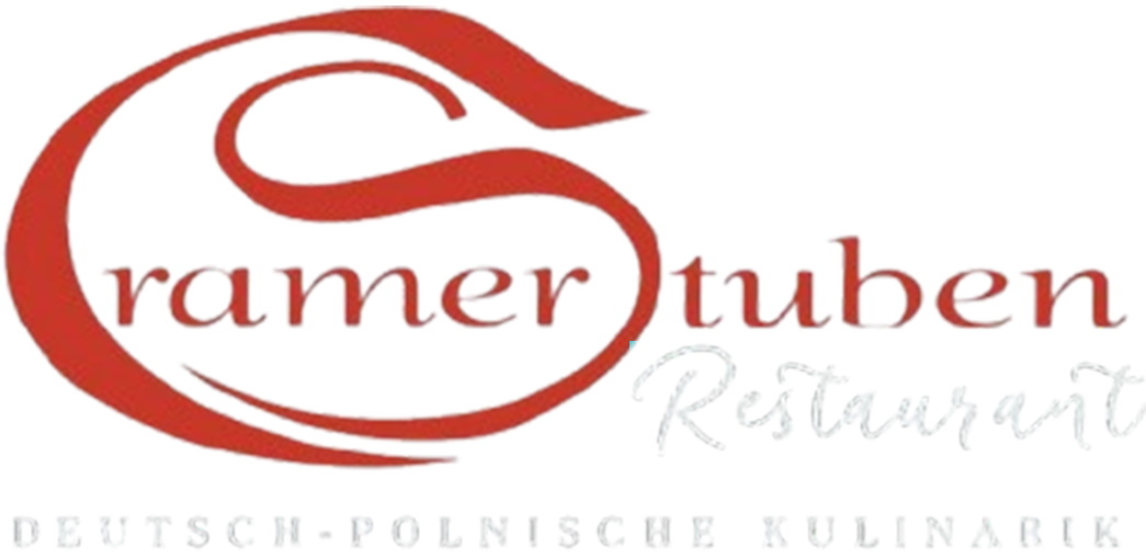 Logo des Cramer Stuben Restaurants mit dem Slogan „Deutsch Polnische Kulinarik“.